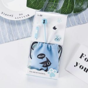 هندزفری کیفی گربه رنگ آبی