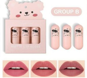 پک 3عددی رژلب مینی خرسی کرمی