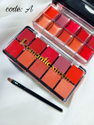 پالت رژلب 10رنگ  رومانتیک پک A