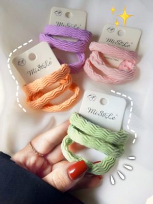 کش مو ۳تایی کارتی رنگی