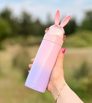 فلاسک خرگوشی رنگ صورتی