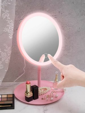 آینه LED لمسی رنگ صورتی