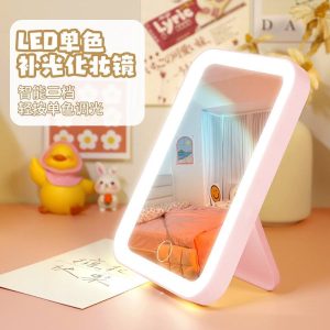 آینه LED لمسی مربعی صورتی