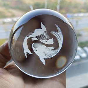 گوی شیشه ای 3D(سمبل ماهی)