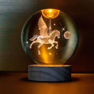 گوی شیشه ای 3D(یونیکورن بالدار)