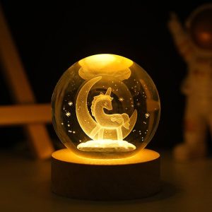 گوی شیشه ای 3D(طرح ماه و تک شا12