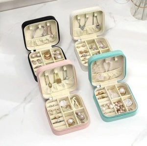 جعبه جواهر چرمی صورتی